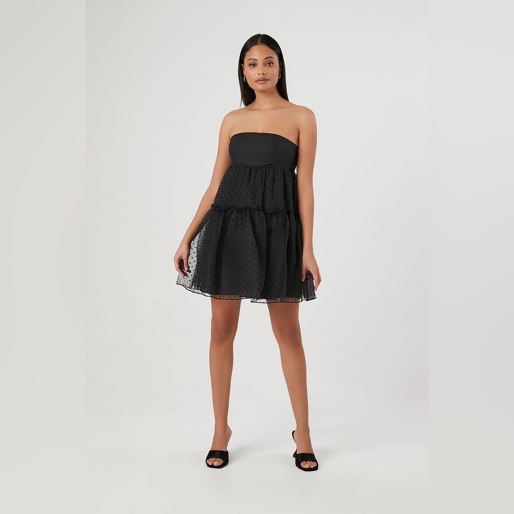 Black 🖤🖤🖤Strapless Bow Fit & Flare Dress - Size Small - NWT